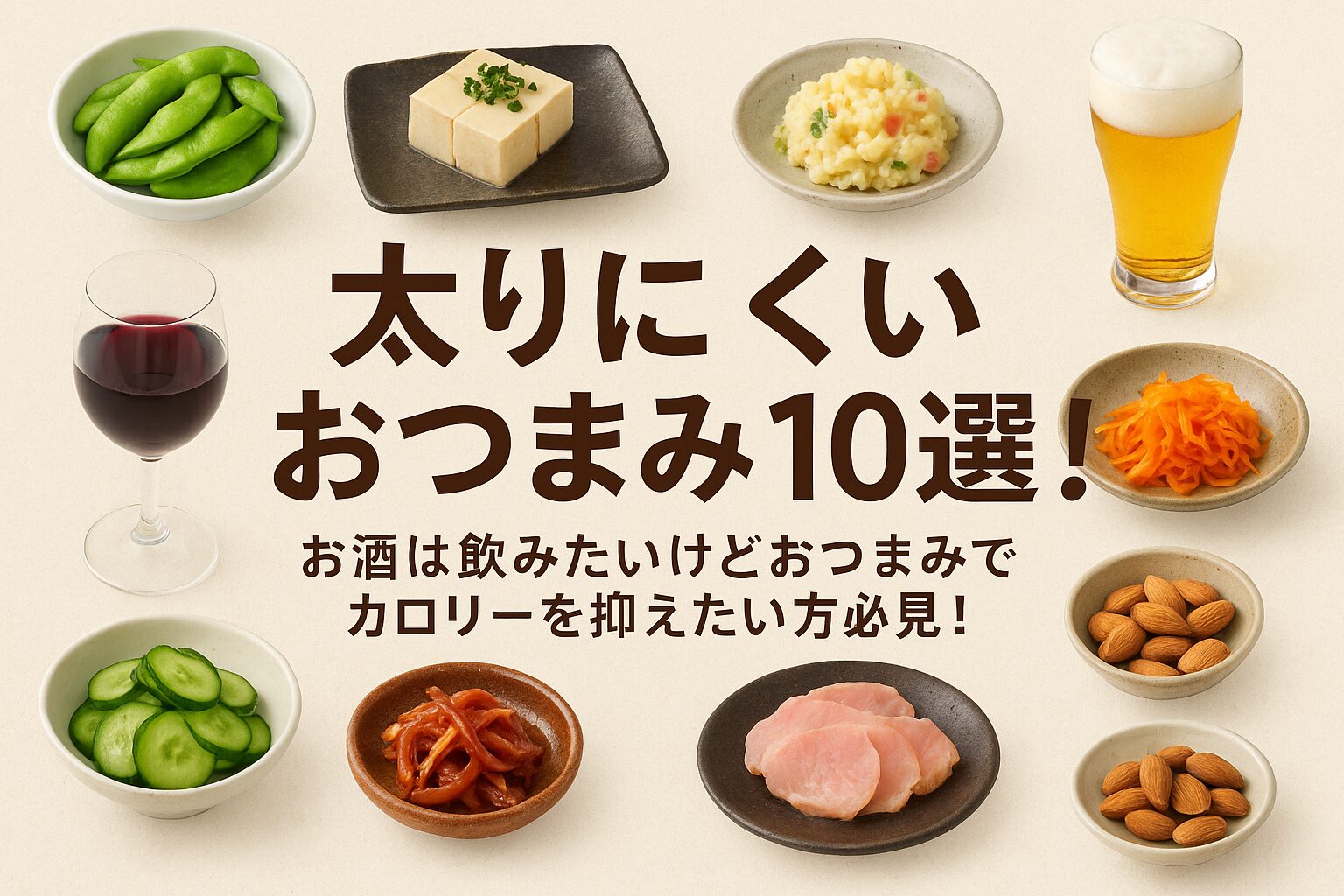 太りにくいおつまみ10選！お酒は飲みたいけどおつまみでカロリーを抑えたい方必見！