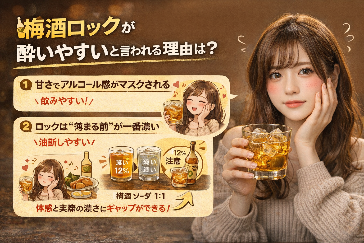 梅酒ロックが酔いやすいと言われる理由